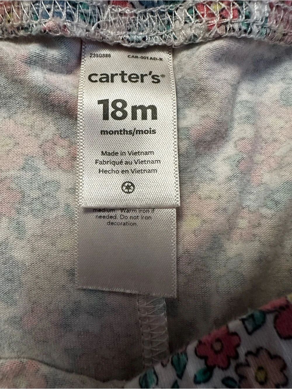 🌸 Carter’s Floral Hedgehog Top & Leggings Set 18M 🦔